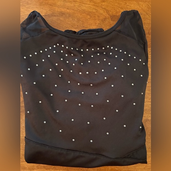 Justice black bodysuit with rhinestones. Sz 10 - Picture 7 of 7